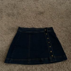 Free people denim mini skirt